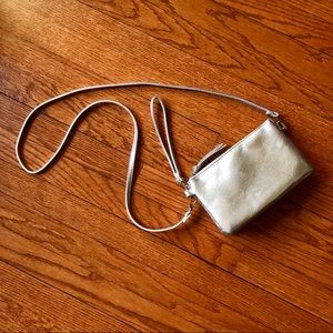 Cute silver wristlet with optional strap